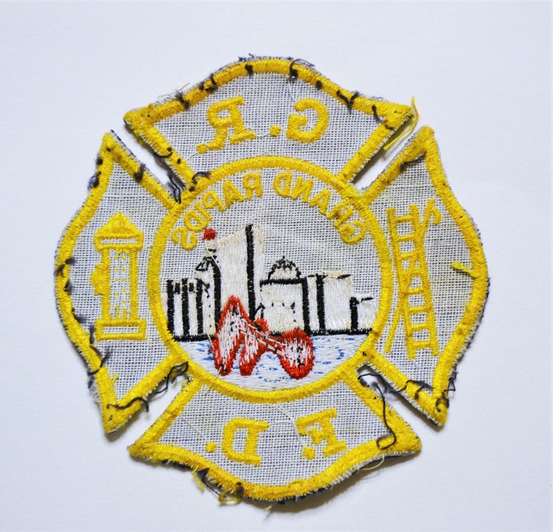 Vintage Grand Rapids Fire Department Embroidered Patch Uniform Etsy