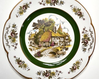 Vintage Ascot Village Service Plate Charger Plate Wood Sons Village Scene Ironstone Wall Decor England PanchosPorch