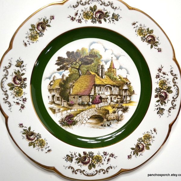 Vintage Ascot Village Service Plate Charger Plate Wood Sons Village Scene Ironstone Wall Decor England PanchosPorch