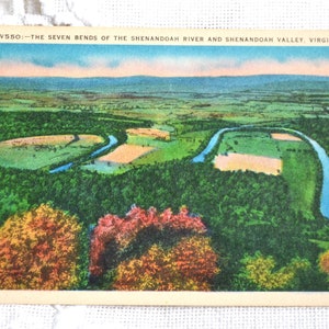 Carte postale vintage VIRGINIE Carte postale de la vallée de la rivière Shenandoah, souvenirs souvenirs, papier éphémères PanchosPorch