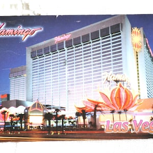 Vintage LAS VEGAS carte postale Flamingo Hotel Casino Nevada Bugsy carte postale souvenirs de vacances papier éphémères PanchosPorch