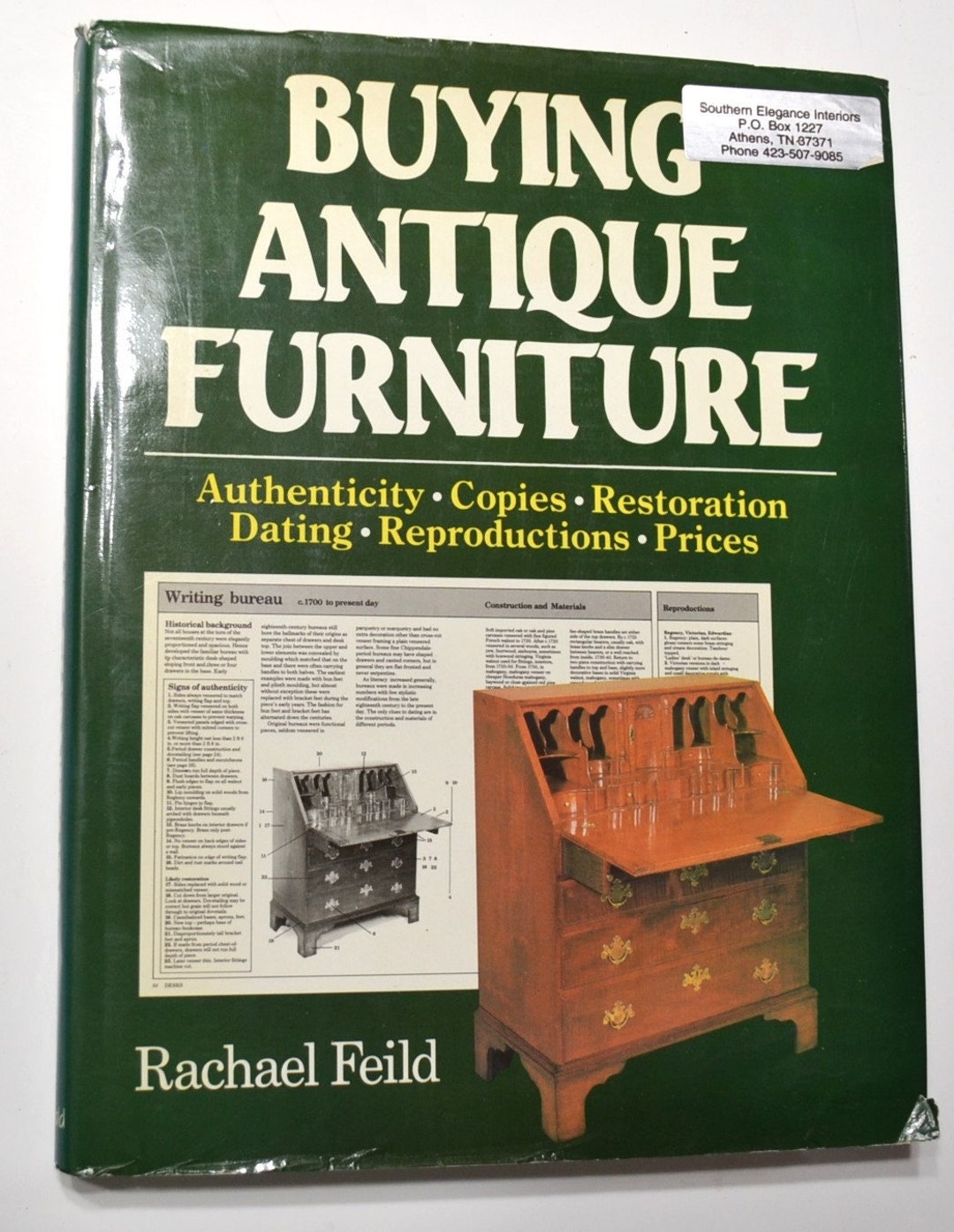 Buying Antique Furniture Book Rachael Feild 1984 Reference Hardcover Vintage Used Book