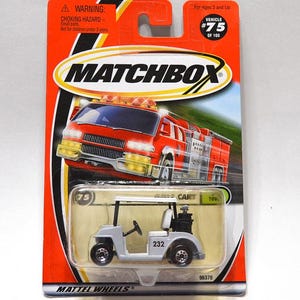 Vintage MATCHBOX Golf Cart No 75 Gray White Unopened Dated 2000 Mattel Collectible Die Cast Toy Panchosporch