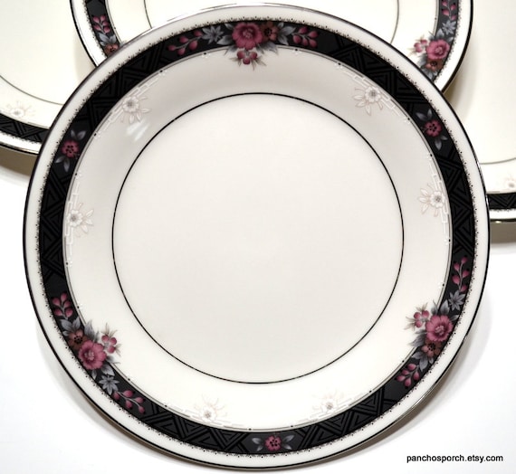 Vintage Noritake Etienne Bread Plate Set of 4 Pink Floral