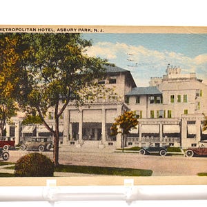 Carte postale vintage ASBURY PARK New Jersey Metropolitan Hotel 1927 Landmark souvenir carte postale souvenirs papier éphémères PanchosPorch