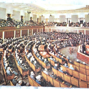 vintage WASHINGTON DC Carte postale Chambre des représentants Carte postale inutilisée Souvenirs Papier publicitaire Ephemera PanchosPorch