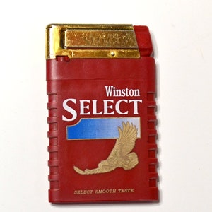 Vintage Winston Cigarette Lighter Flat Pocket Select Promo Butane Lighter Advertising Tobacciana PanchosPorch