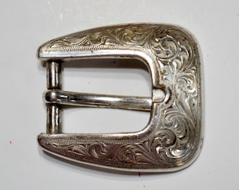 Boucle De Ceinture Western Dorée Florale - Acier Inoxydable 40mm - Neuf Avec Étiquettes - Style Cow-boy