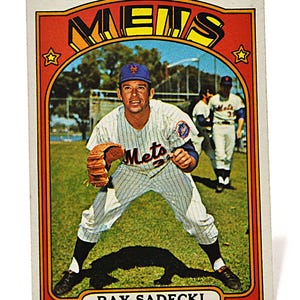 Ray Sadecki 1972 Topps Baseball Card: New York Mets MLB Collectible