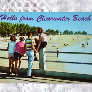 vintage FLORIDE Carte postale Clearwater Beach Scene Americana Carte postale Souvenirs Papier publicitaire Éphémère PanchosPorch