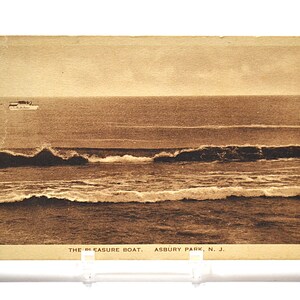 Vintage ASBURY PARK carte postale New Jersey bateau de plaisance vagues de l'océan 1922 carte postale souvenir souvenirs papier éphémères PanchosPorch
