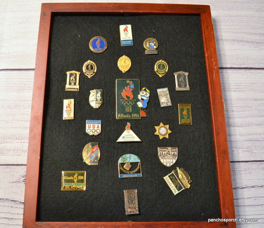 Vintage 1996 Olympics Pin Set Framed Atlanta Olympic Games
