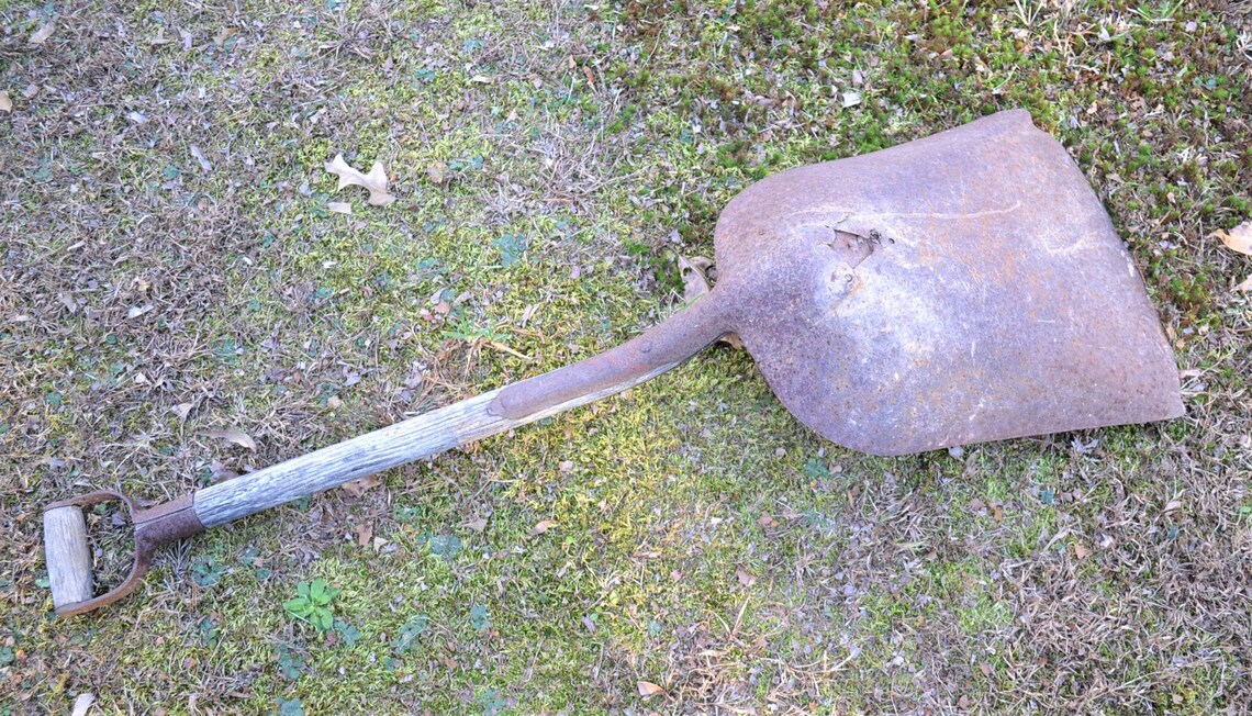 Vintage Coal Shovel Antique Wide Shovel Wood and Metal Etsy