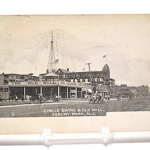 Carte postale vintage ASBURY PARK New Jersey Circle Swing Old Mill 1914 Carte postale souvenir souvenirs papier éphémères PanchosPorch