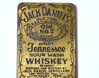 Vintage Jack Daniels Belt Buckle: Gold Tone Whiskey Advertising