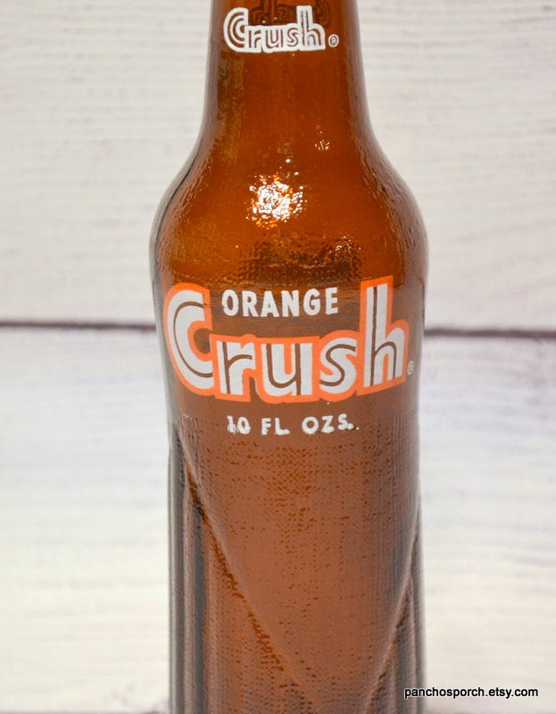 Vintage Orange Crush Soda Bottle 10 Oz Brown Glass Bottle Acl Etsy