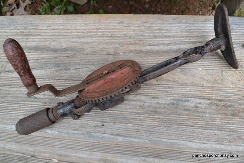 Vintage Hand Drill Shoulder Chest Brace Drill Chippy Red Paint | Etsy
