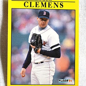 Roger Clemens Baseball Card: 1991 Fleer No 90, Boston Red Sox