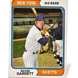 Wayne Garrett 1974 Topps Baseball Card: New York Mets Vintage Memorabilia