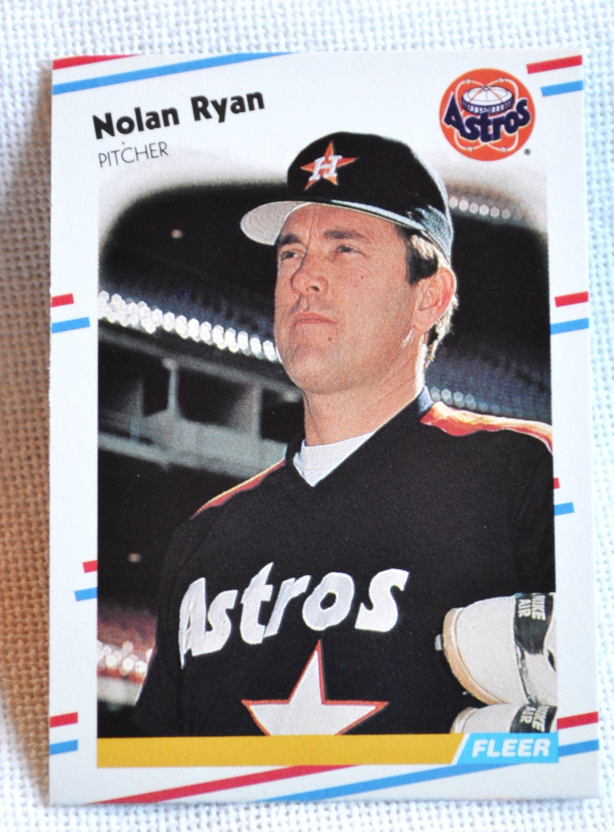 Nolan Ryan 455 Fleer Baseball Card Houston Astros 1988 MLB 