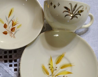Vintage Wheat Pattern Plates and Cup Lot White Gold Replacement Craft Supplies CLEARANCE SALE panchosporch