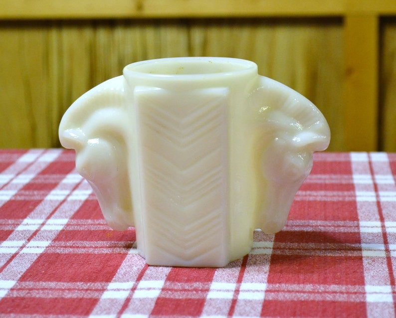Vintage Milk Glass Horse Head Vase Holder Shaving Cup White Etsy