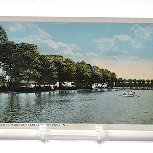 Vintage ASBURY PARK carte postale New Jersey Sunset Lake Scene Beach Resort Americana carte postale souvenirs papier éphémères PanchosPorch