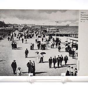 Vintage ASBURY PARK Carte postale New Jersey Boardwalk Promenaders Summer Pier Beach Souvenir Carte postale Souvenirs Papier Ephémères PanchosPorch