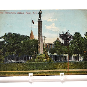 Carte postale vintage ASBURY PARK Monument aux soldats du New Jersey 1908 Souvenir Litho Chrome Carte postale souvenirs Papier éphémère PanchosPorch