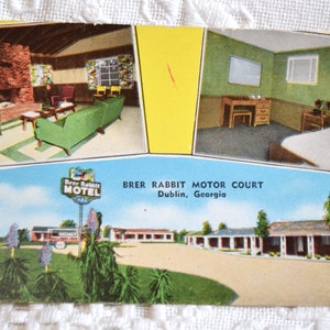 Vintage carte postale GEORGIE Brer Rabbit Motor Court Motel Dublin Americana Road Trip souvenir carte postale souvenirs papier éphémères PanchosPorch