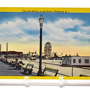 Vintage NEW JERSEY carte postale Wildwood secourisme plage Boardwalk Americana carte postale souvenirs papier éphémères PanchosPorch