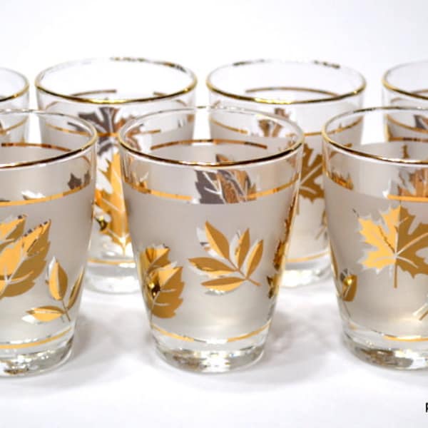 Libbey Gold Leaf Etsy