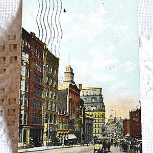 Vintage NEW YORK carte postale Rochester Exchange Street 1907 cachet de la poste historique carte postale souvenir souvenirs papier éphémères PanchosPorch