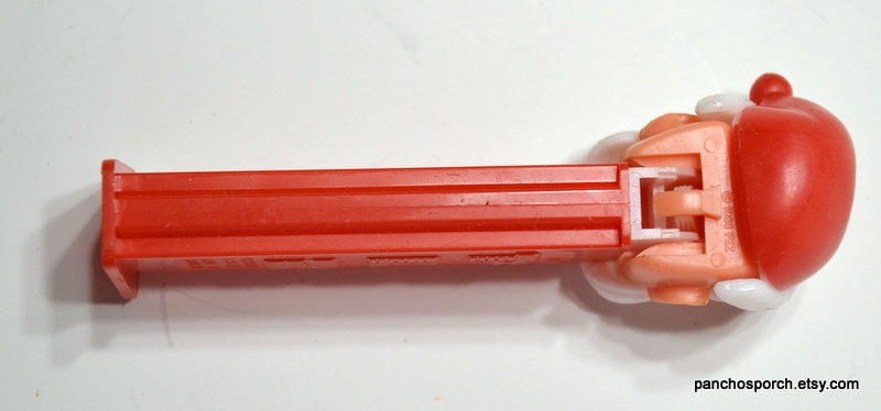 Vintage 1980 Santa Pez Dispenser: Open Eyes, Red & White Plastic