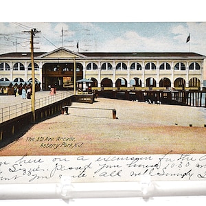 Carte postale vintage ASBURY PARK New Jersey 5th Avenue Arcade 1906 Boardwalk Beach souvenir carte postale souvenirs papier éphémères PanchosPorch
