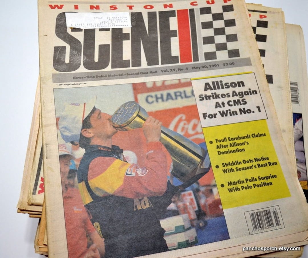 Vintage Winston Cup Scene Newspaper Lot of 25 Paper Ephemera Allison