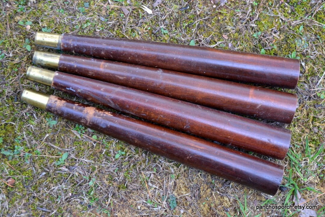 Vintage Wooden Coffee Table Legs 15 Inch Worn Distressed Tapered Legs