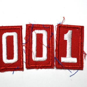 Vintage Boy Scout Red Troop Number Patches (3) BSA Emblems