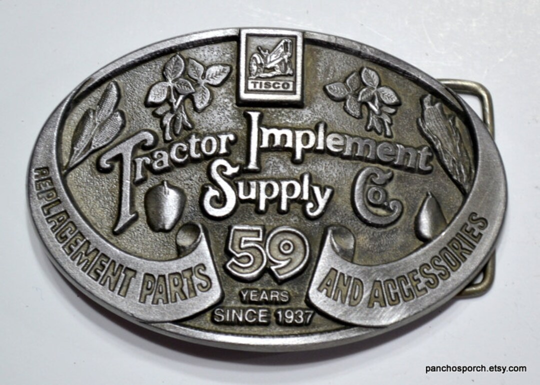 Vintage TISCO Belt Buckle Tractor Implement Supply 59 Years Limited