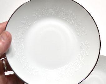 Vintage NORITAKE REINA Fruit Bowl Set of 4 White Floral Pattern 6450Q