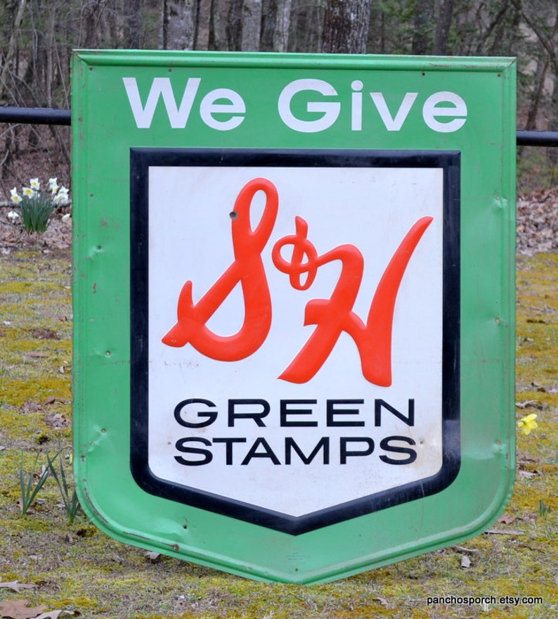 Vintage S & H GREEN STAMPS Metal Sign Huge Large 56 X 47 Etsy