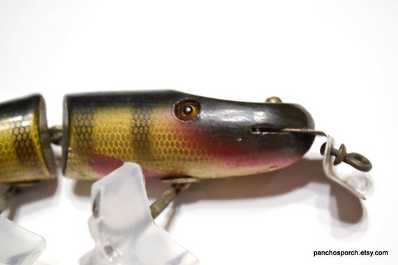 Leurre De Pêche Vintage C.C.B. Pikie Géant Creek Chub - Bois - Boîte D'origine Incluse