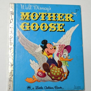 Vintage WALT DISNEY Mother Goose Golden Book  Illustrated Childrens Book 1980s  Mickey Mouse Childhood Memory PanchosPorch