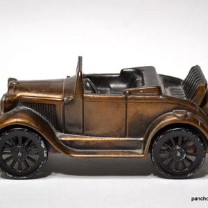 Vintage Banthrico 1929 Ford Bank Cast Metal Antique Classic Car Auto Replica Coin Bank Firestone Advertising Transportation PanchosPorch