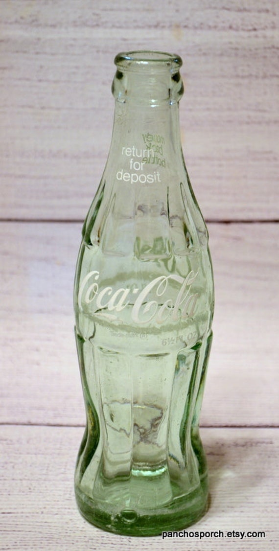 Vintage Coca Cola Soda Bottle 6 1/2 Oz Green Coke Bottle Etsy UK