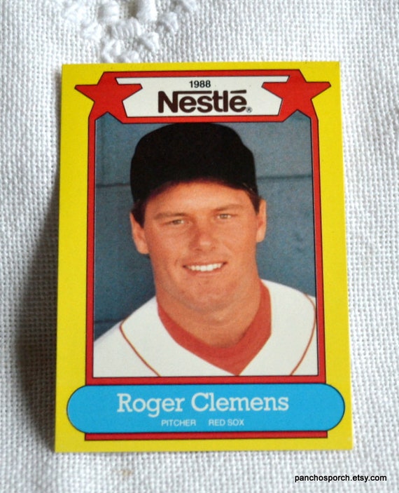 Roger Clemens Nestle Baseball Card: 1988 Boston Red Sox Vintage