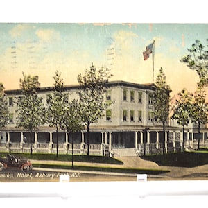 Carte postale vintage ASBURY PARK New Jersey Montauk Hotel Landmark 1912 carte postale souvenir souvenirs papier éphémères PanchosPorch