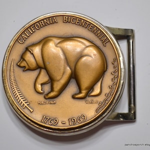 Vintage 1960s California Bicentennial Bronze Belt Buckle