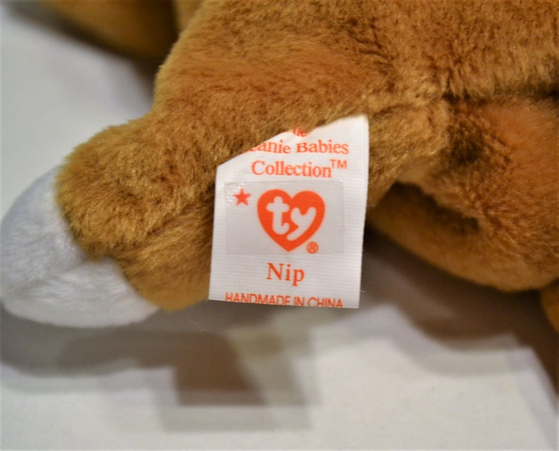 Vintage Ty Nip Beanie Baby Plush Toy Brown Ginger Cat Etsy