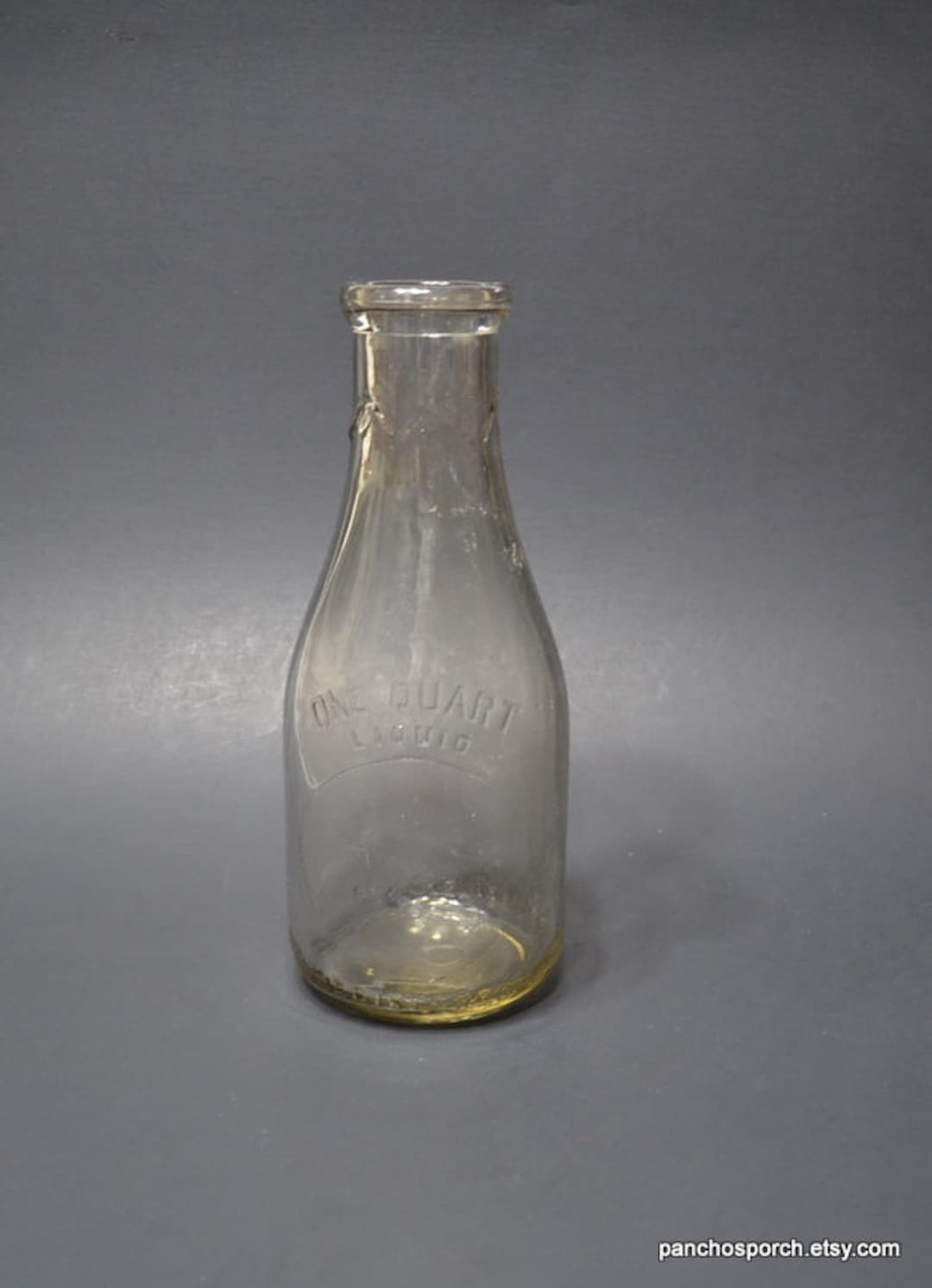 Vintage Quart Milk Bottle No Dairy Marks Embossed Clear Glass Dairy